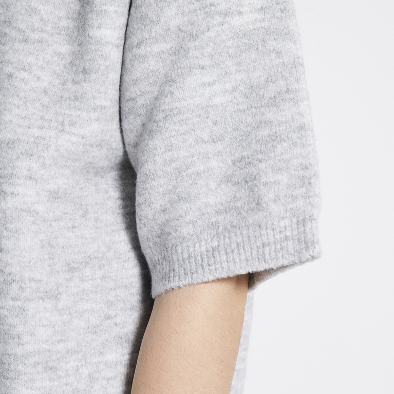 Basic knit tee "Knitted tee star" Grey Melange 2